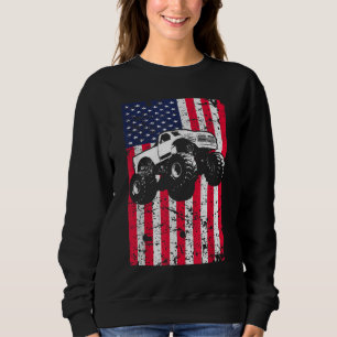 Camiseta Patriótico do Monster Truck American Flag Racing U