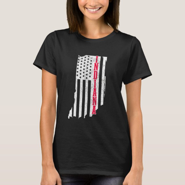 Camiseta Patriótico do Orgulho de Mapa do Estado de Bandeir (Frente)