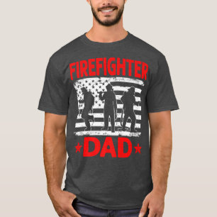 Camiseta Patriótico do Pai de Bombeiros de Bandeira dos EUA