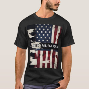 Camiseta Patriótico Eid Mubarak American Flag Mens TShirt