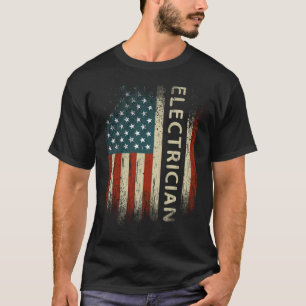 Camiseta Patriótico Eletrista Oferece Bandeira Americana