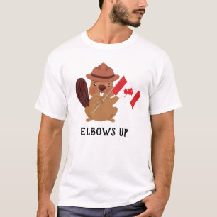 Camiseta Patriótico engraçado do castor canadense "Elbows U