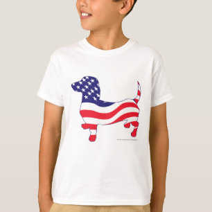 Camiseta Patriótico EUA Flag Dachshund