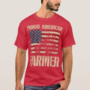 Camiseta Patriótico Farmer Americano Orgulhoso 4 de julho F