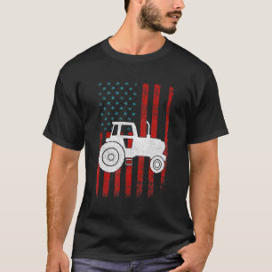 Camiseta Patriótico Farmer Orgulhoso Americano Bandeira Tra