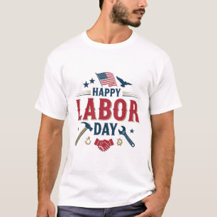 Camiseta Patriótico Feliz Dia do Trabalho Trabalhador Ameri