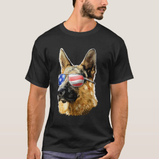 Camiseta Patriótico Ger Shepherd American Flag Ger Shepherd
