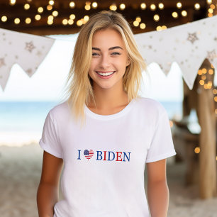 Camiseta Patriótico I Heart Love Joe Biden Flag