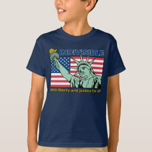 Camiseta Patriótico-Indivisivel-Liberdade e Justiça para To
