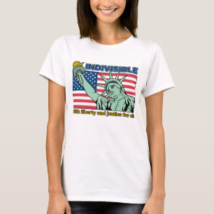 Camiseta Patriótico-Indivisivel-Liberdade e Justiça para To