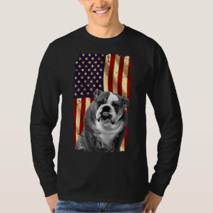 Camiseta Patriótico Inglês Buldogue Americano Bandeira 4 de