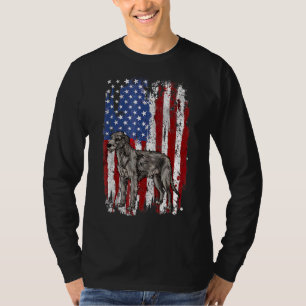 Camiseta Patriótico Irlandês Wolfhound American Flag 4º De