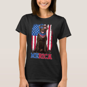 Camiseta Patriótico Labrador 4 De Julho Usa Choco Patriótic