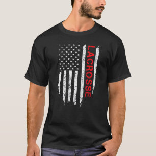 Camiseta Patriótico Lacrosse American Flag 4 De Julho Lax