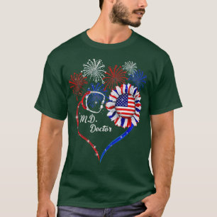 Camiseta Patriótico MD Doutor 4 de julho Bandeira Americana