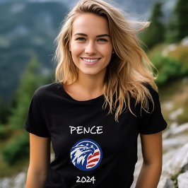 Camiseta Patriótico Mike Pence 2024 Eleição Águia Escuro