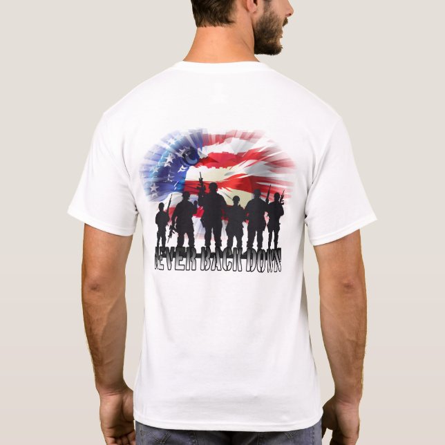 Camiseta Patriótico Nunca Volta Para Baixo (Verso)