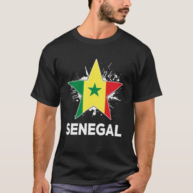 Camiseta Patriótico Orgulho Senegal Bandeira Senegal (Frente)