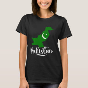 Camiseta Patriótico Paquistão Mapa Gráfico Vintage Paquistã