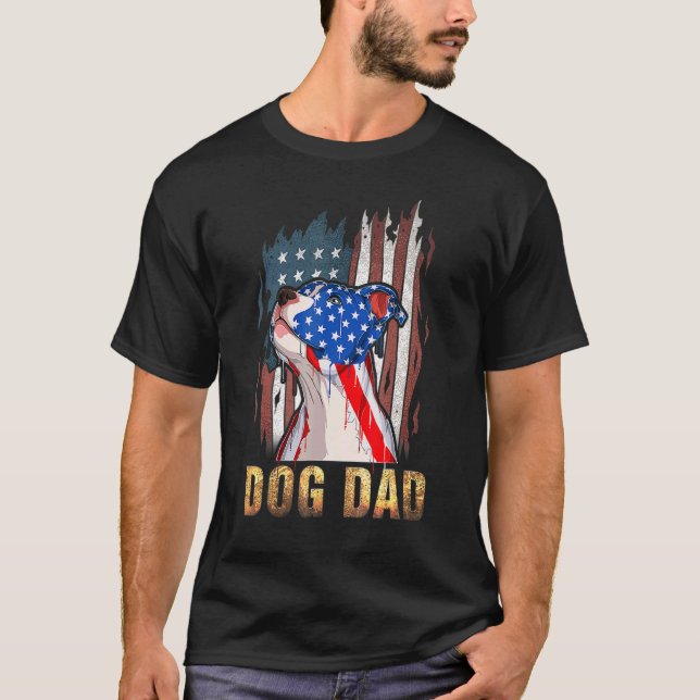 Camiseta Patriótico Pitbull Pai 4 De Julho Bandeira America (Frente)