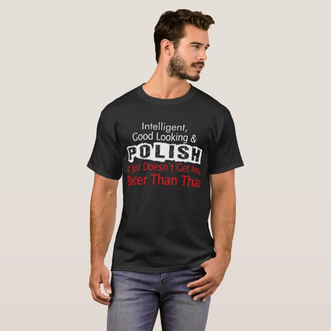 Camiseta Patriótico polonês bonito esperto (Frente Completa)