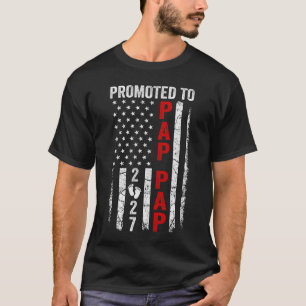 Camiseta Patriótico Promovido a Pap Pap 2027 Primeira Vez N