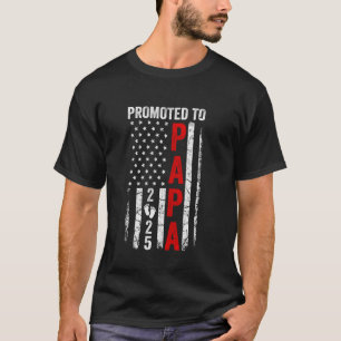 Camiseta Patriótico Promovido a Papai 2025 Primeira Vez Nov