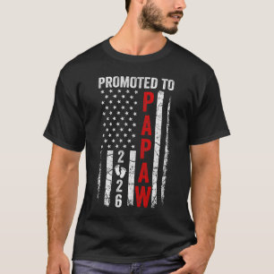 Camiseta Patriótico Promovido a Papaw 2026 Primeira Vez Nov