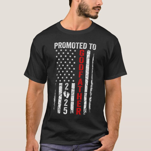 Camiseta Patriótico Promovido Ao Padrinho 2025 Pela Primeir (Frente)