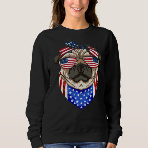 Camiseta Patriótico Pug 4 De Julho Cão - Bandeira Americana