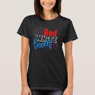 Camiseta Patriótico Red White E Boom Fireworks 4 De Julho