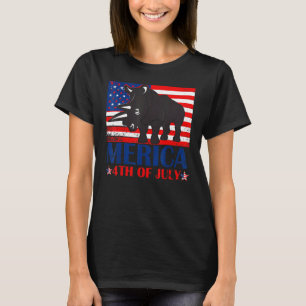 Camiseta Patriótico Rhino American Flag Chubby Unicorn