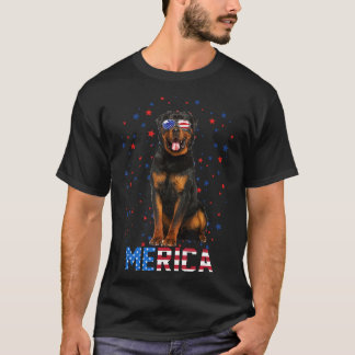 Camiseta Patriótico Rottweiler Merica 4 de julho Shirt Usa 