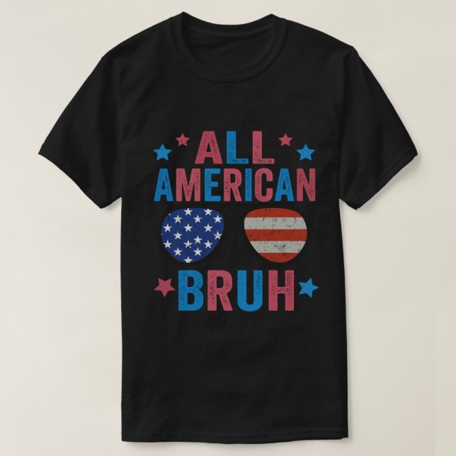 Camiseta Patriótico Todos Os Homens Americanos Felizes Em 4 (Frente do Design)