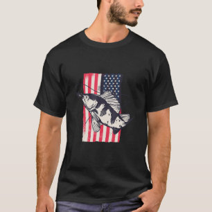 Camiseta Patriótico usa bandeira de pesca roupa vintage