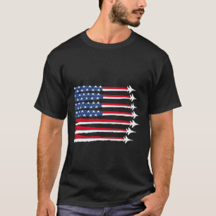 Camiseta Patriótico Vermelho Branco Azul Usa Bandeira Jatos