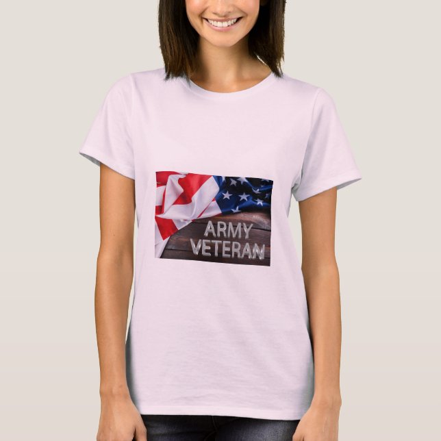 Camiseta Patriótico "Veterano do Exército" (Frente)