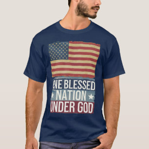 Camiseta Patriotismo Americano, um nacional abençoado sob d