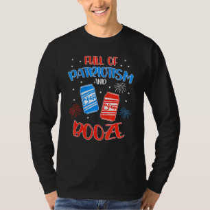 Camiseta Patriotismo Booze Beer Party USA América 4º De Jul