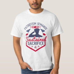 Camiseta Patriotismo Exige Sacrifício Sustentável