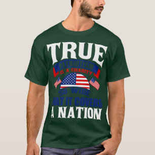 Camiseta Patriotismo TRue odeia injustiça em sua própria te