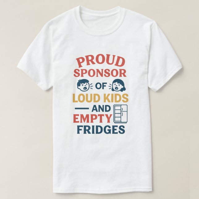 Camiseta Patrocinador Orgulhoso de Crianças Loucas e Frídio (Frente do Design)