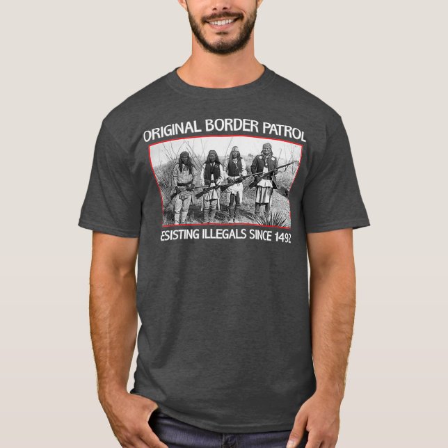 Camiseta Patrulha de Fronteira Original Nativa Americana (Frente)