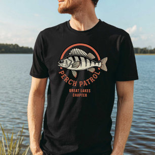Camiseta Patrulha de Perca Grandes Lagos Pesca de Água Doce