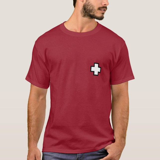 Camiseta Patrulha - "você queda, nós transportamos." (novo) (Frente)