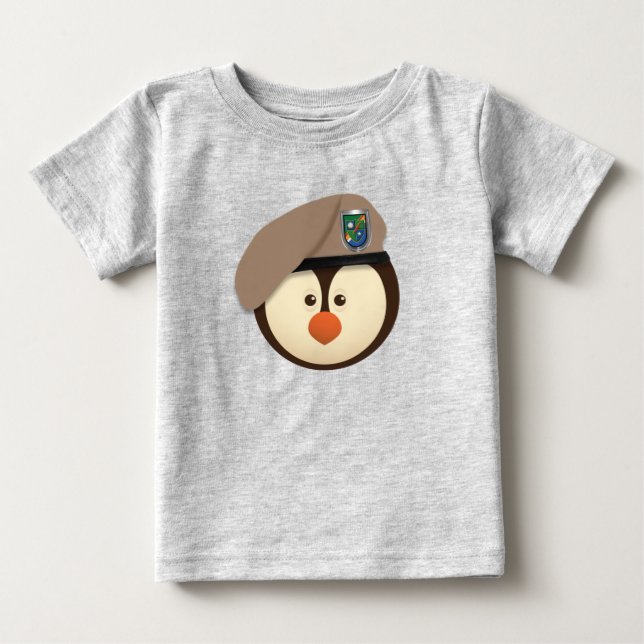 Camiseta Patrulheiro de Pinguim Bebê   (Frente)