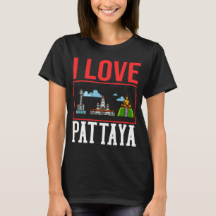 Camiseta Pattaya Thailand City Skyline Map Viagem