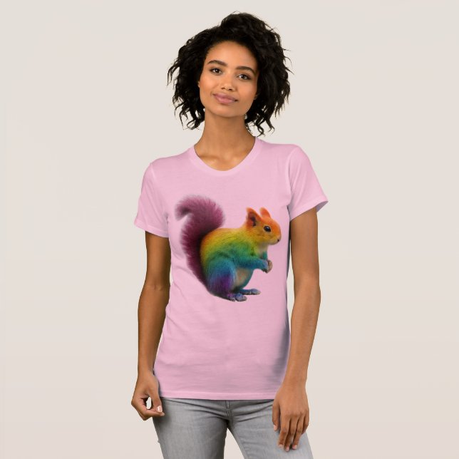 Camiseta Pau de Pele Arco-Íris Colorido (Frente Completa)