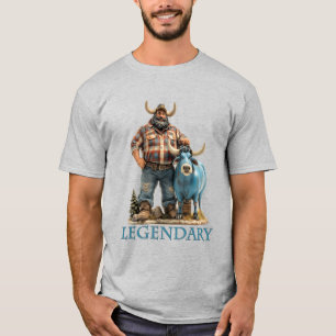 Camiseta Paul Bunyan Babe a lendária Lumberjack do Ox Azul