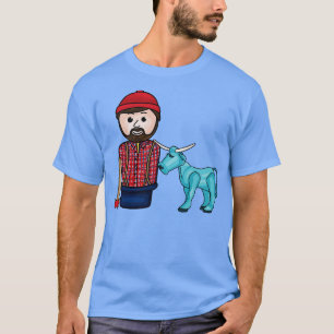 Camiseta Paul Bunyan e Babe o Ox Azul